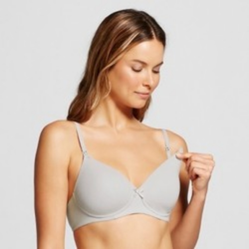 women nursing wireless gray bra/new